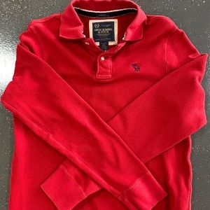 Mens long sleeve polo by Abercrombie & Fitch, size Medium